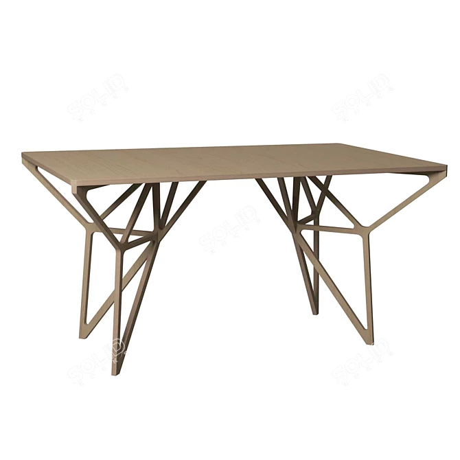 Modern Plywood Dining Table 3D model image 1