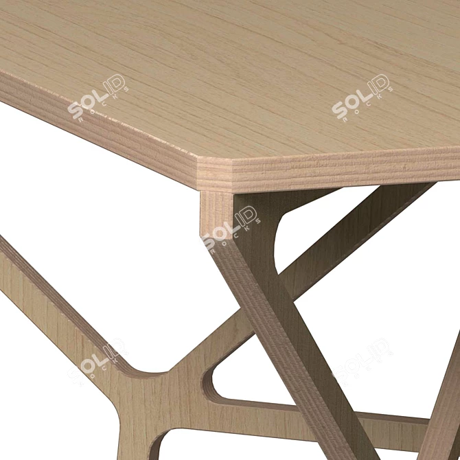 Modern Plywood Dining Table 3D model image 2