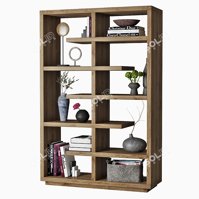 Elegant Bookshelf with Decor  3D model image 1