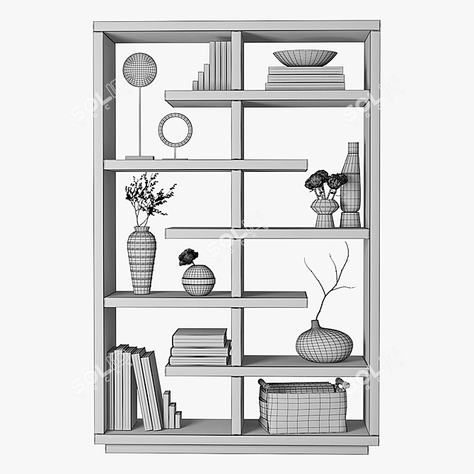 Elegant Bookshelf with Decor  3D model image 3