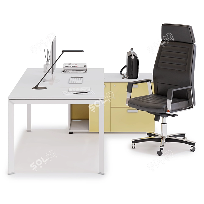 Efficient Office Workspace Solution 3D model image 1