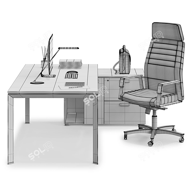 Efficient Office Workspace Solution 3D model image 3