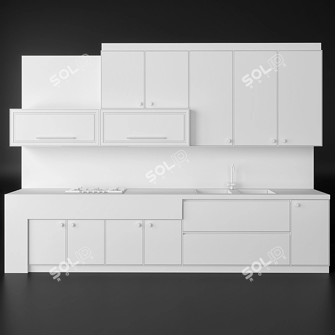 Modern Kitchen Set: Vray Ready 3D model image 3