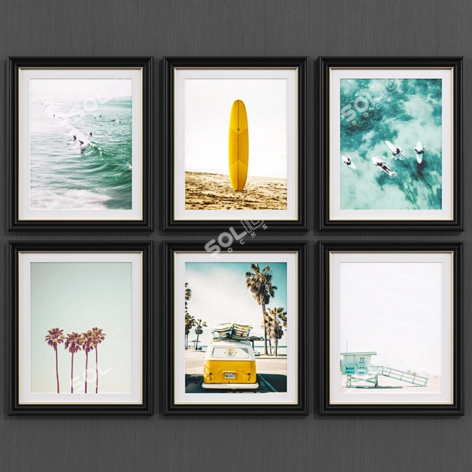 Modern Beach Art Collection 3D model image 2