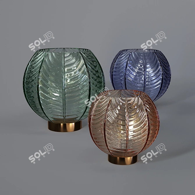 Elegant Glass Vase Set 3D model image 1