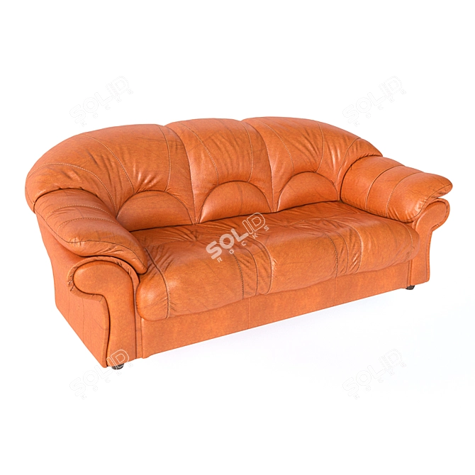 Modern Leather Sofa Set 3D model image 2