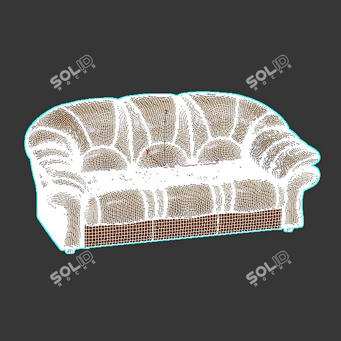 Modern Leather Sofa Set 3D model image 3