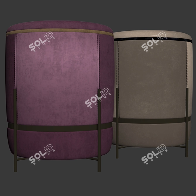 Elegant Melange Stool 3D model image 2