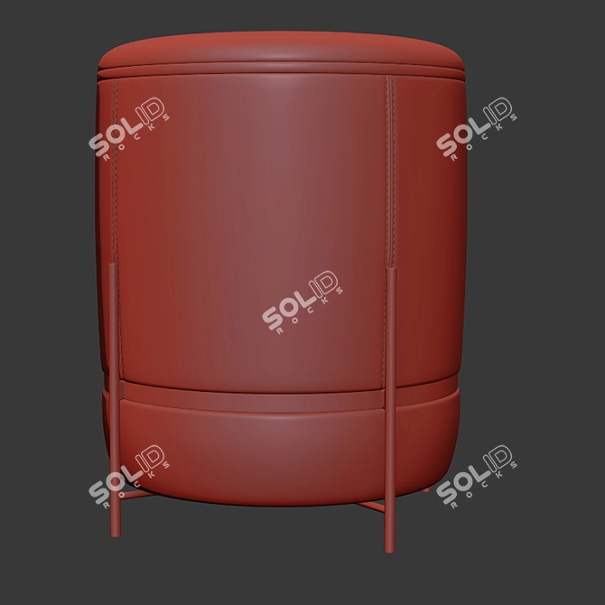 Elegant Melange Stool 3D model image 3