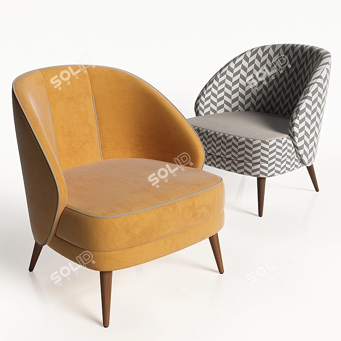 Alissa Lounge Chair: Elegant Comfort for Your Space 3D model image 3