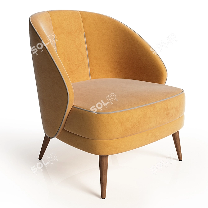 Alissa Lounge Chair: Elegant Comfort for Your Space 3D model image 1