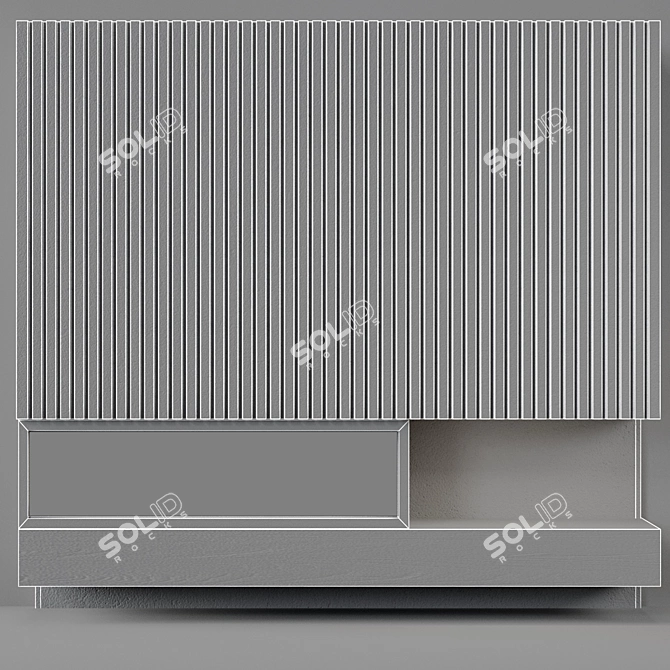 Modern Concrete Panel Fireplace 3D model image 3