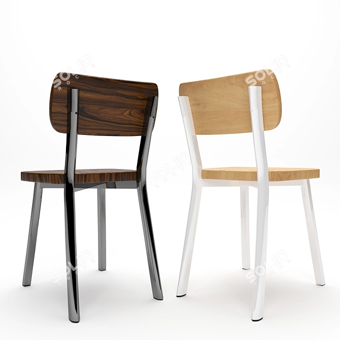 Timeless Elegance: Deja-vu Wooden Chair 3D model image 3