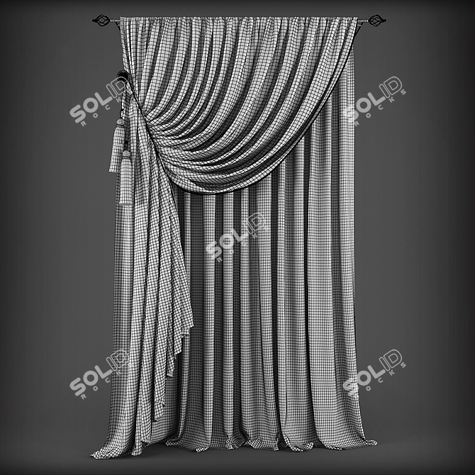 Title: Classic Style Curtains - Elegant and Timeless! 3D model image 2