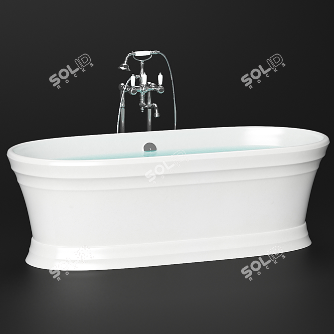 Elegant Victoria&Albert Quarrycast Bath 3D model image 1