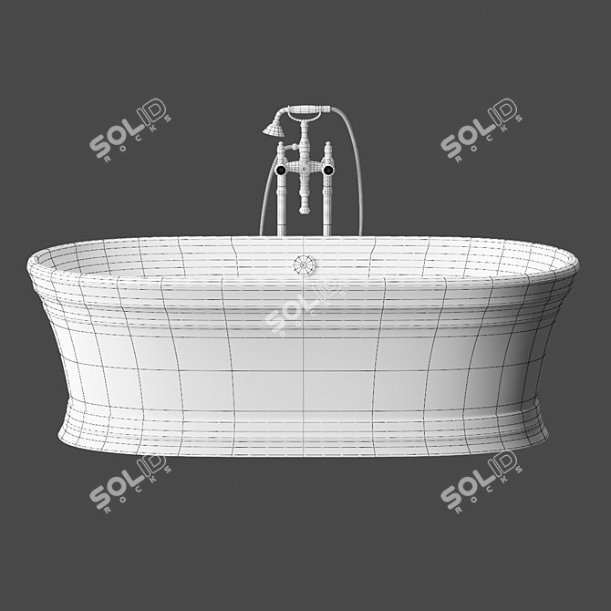 Elegant Victoria&Albert Quarrycast Bath 3D model image 3