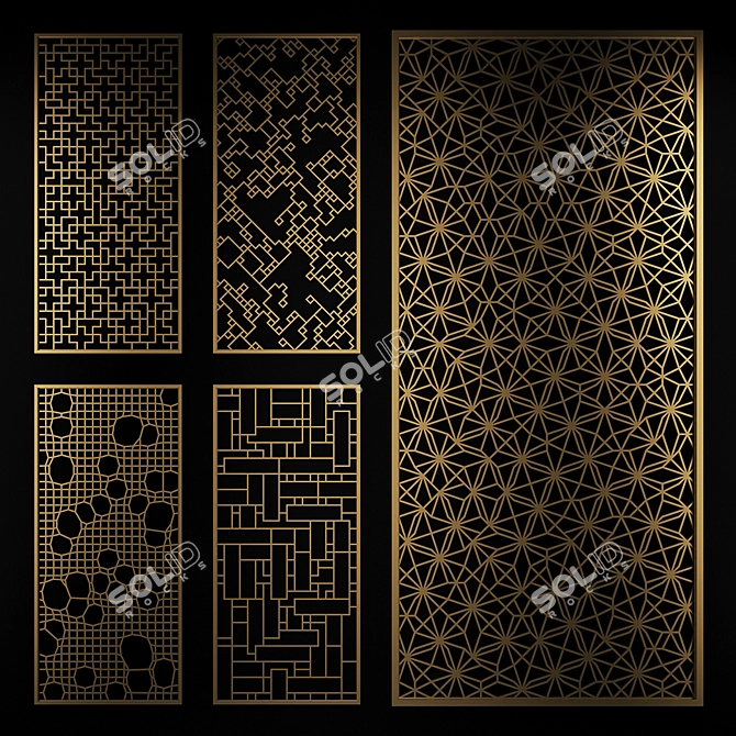 Modern Pattern Decorative Partitions 3D model image 1