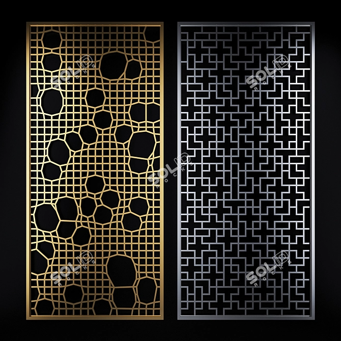 Modern Pattern Decorative Partitions 3D model image 2