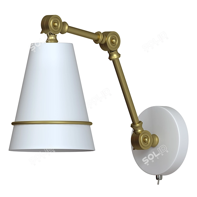 Loft-style Gold Metal Wall Lamp 3D model image 1