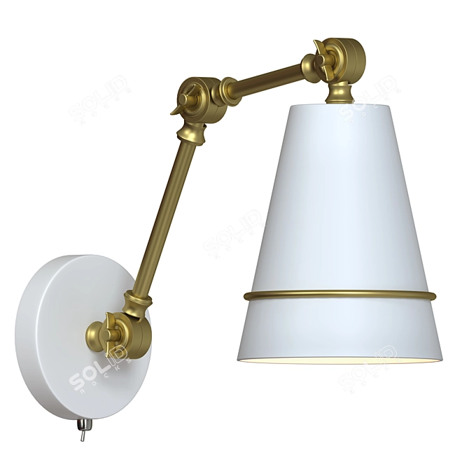 Loft-style Gold Metal Wall Lamp 3D model image 2