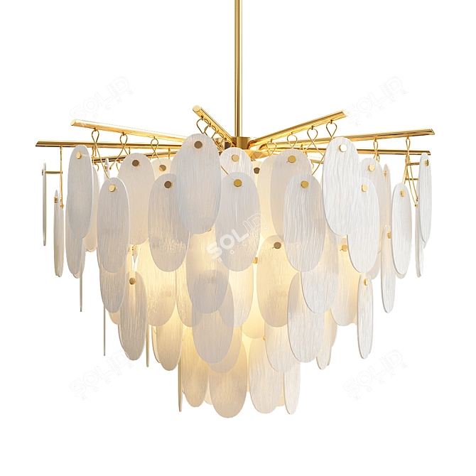 Elegant Cascading Crystal Chandelier 3D model image 1