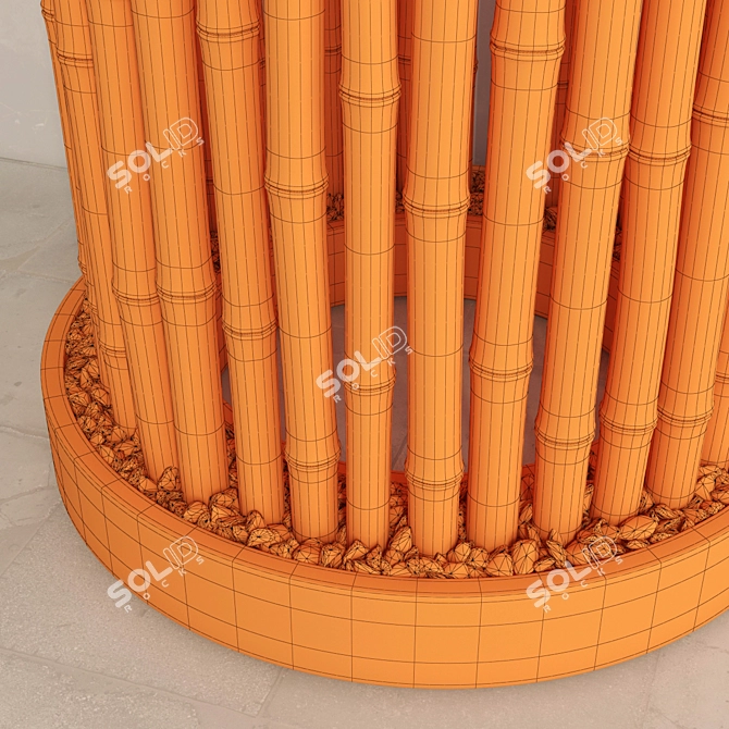 Bamboo Decorative Ring Base 3D model image 3