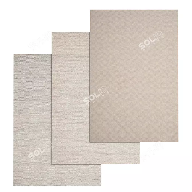 Luxury Carpet Set: High-Quality Textures - 3 Options 3D model image 1