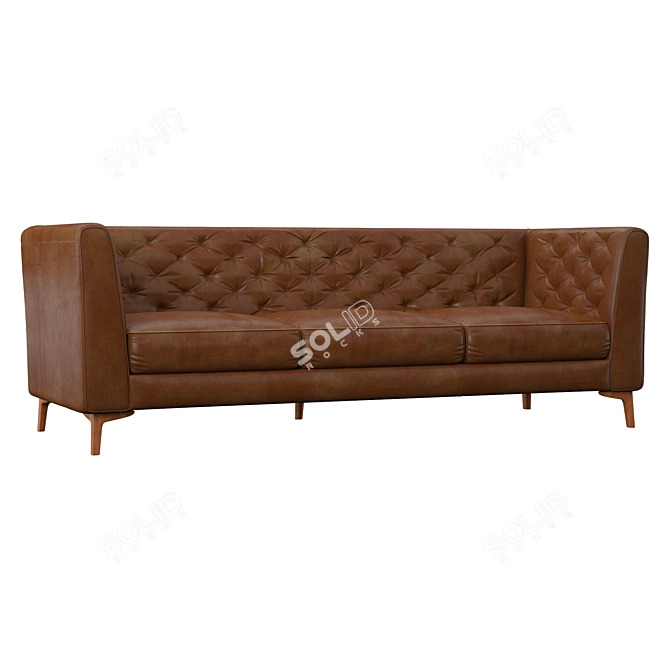 Elegant Walter Leather Sofa 3D model image 1