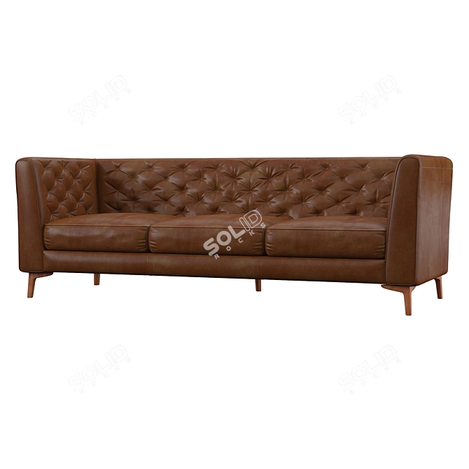 Elegant Walter Leather Sofa 3D model image 2