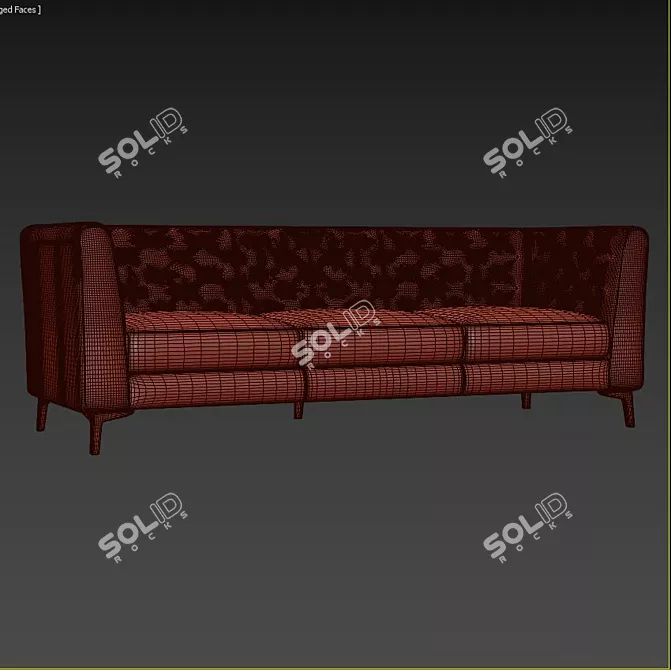 Elegant Walter Leather Sofa 3D model image 3