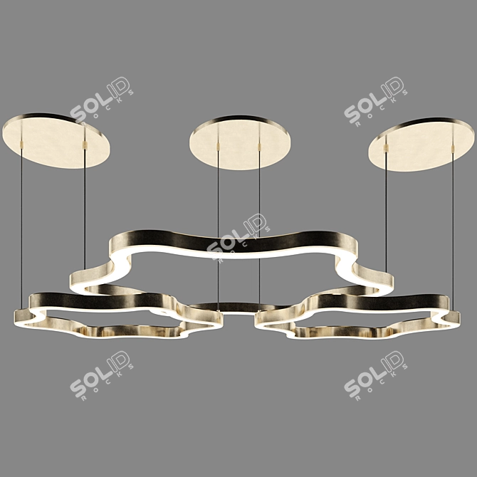 Sleek Curve Ceiling Light 3D model image 1