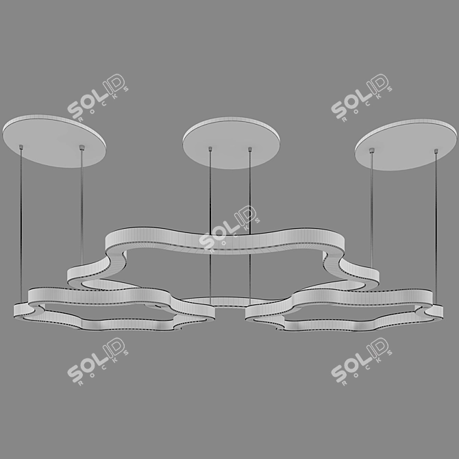 Sleek Curve Ceiling Light 3D model image 3