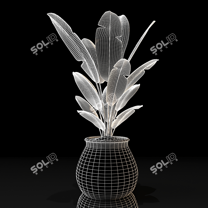 Tropical Bliss: Ceramic Banana Tree 3D model image 3