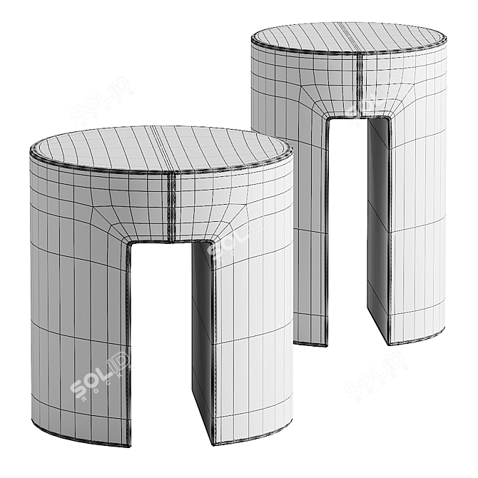 Elegant Meridiani Gong Side Table 3D model image 2