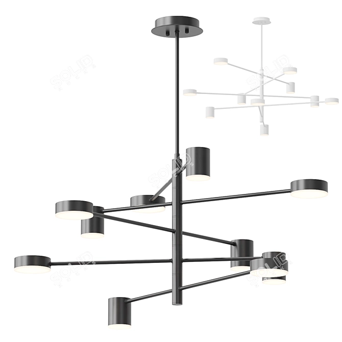 Scandinavian LED Chandelier: Lampatron MOTVIKT 10 3D model image 1