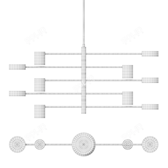 Scandinavian LED Chandelier: Lampatron MOTVIKT 10 3D model image 2