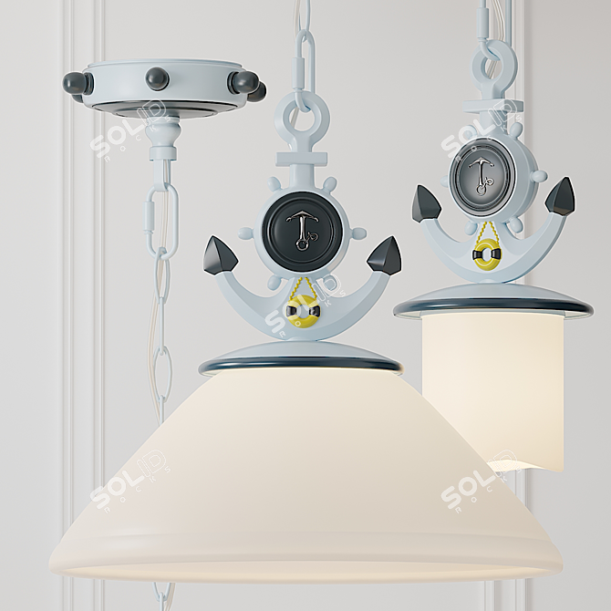 Adjustable Anchor Pendant Light 3D model image 2