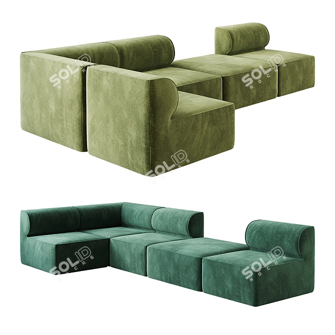 Eave Modular Sofa: Seamless Design, Endless Possibilities 3D model image 1