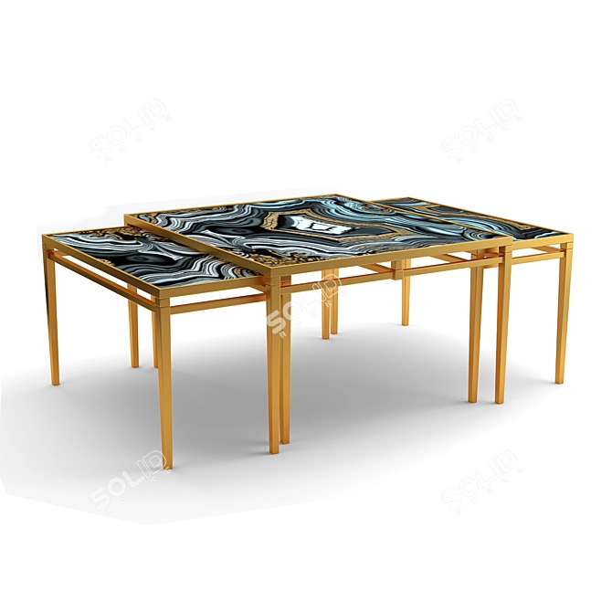 Natural Agate Coffee Table 3D model image 1