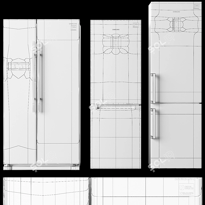 Samsung Refrigerator Set: Cool & Convenient 3D model image 3