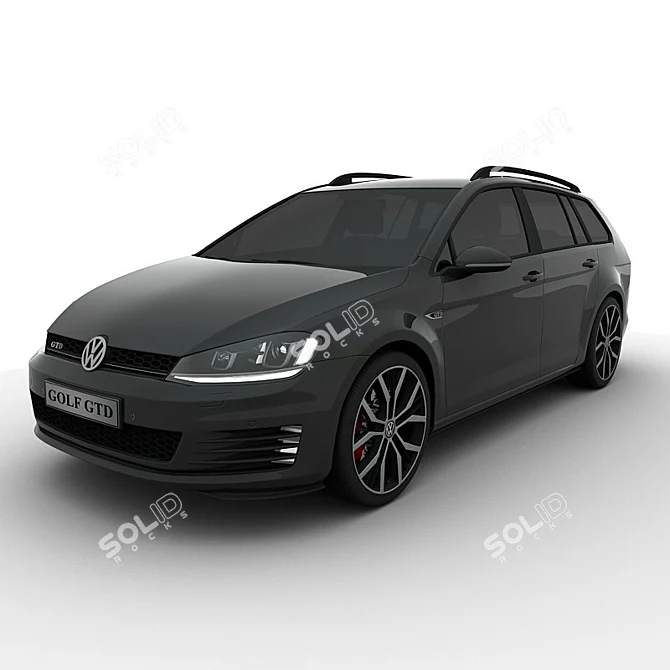 2015 Volkswagen Golf GTD Variant: High-Detail 3D Model 3D model image 1