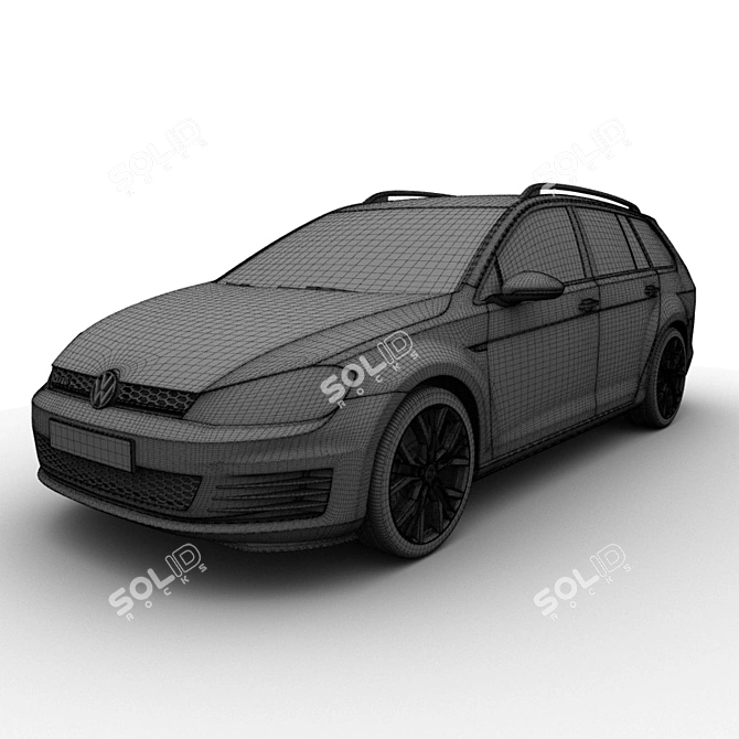 2015 Volkswagen Golf GTD Variant: High-Detail 3D Model 3D model image 3