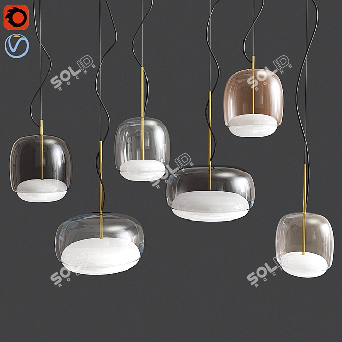 Modern Glass Pendant Light - Vetreria Vistosi Jube SP 3D model image 1