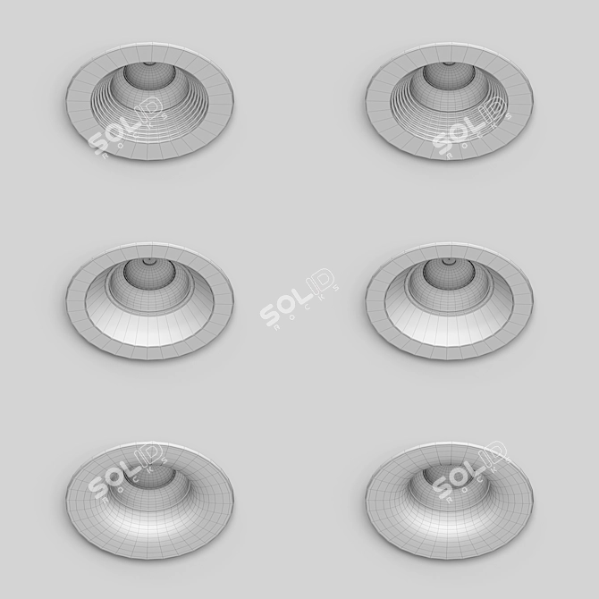 Industrial Concrete Recessed Lamps 3D model image 2