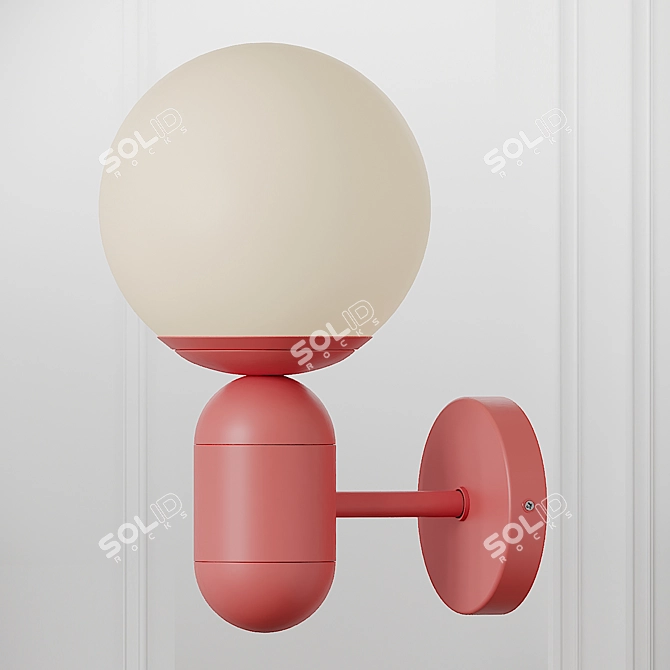 Orb Blue Child Wall Light 3D model image 2