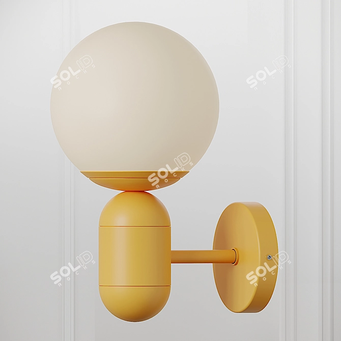 Orb Blue Child Wall Light 3D model image 3