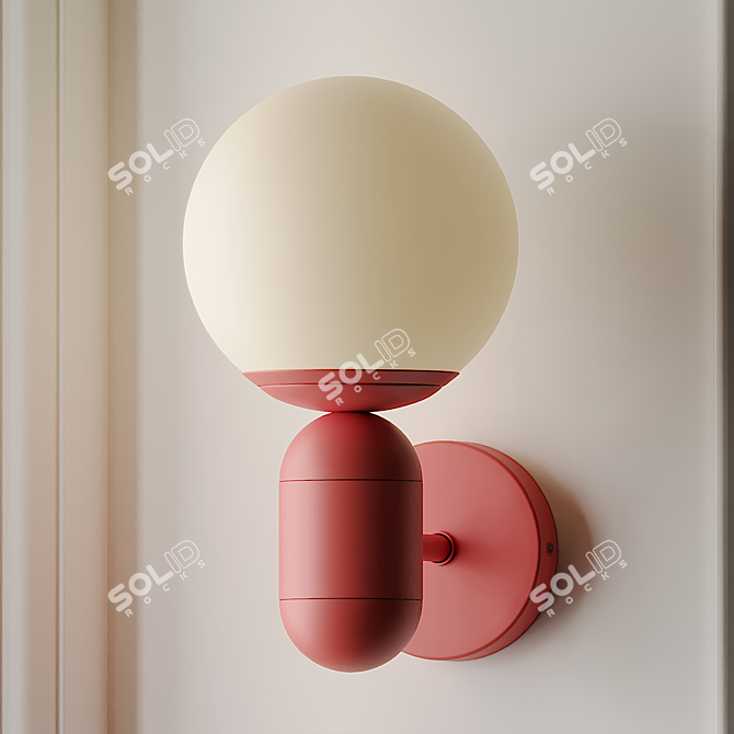 Orb Blue Child Wall Light 3D model image 5