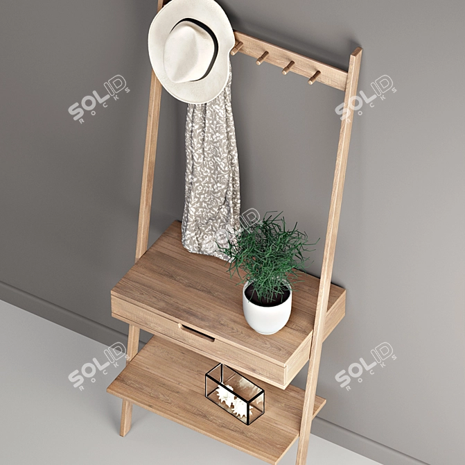 Minimalist Nordic Design Wall Rack 3D model image 5