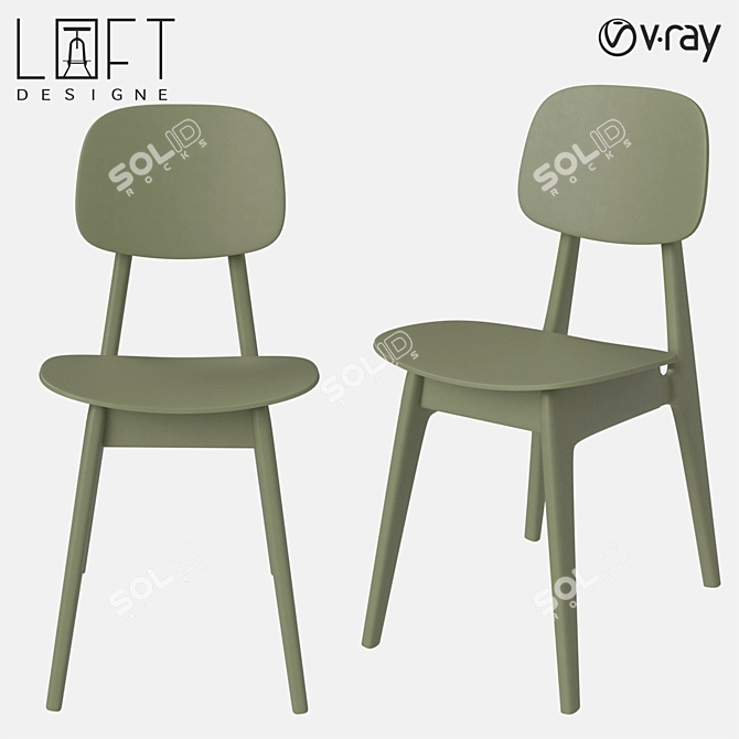 Modern Plastic Chair by LoftDesigne 3D model image 1