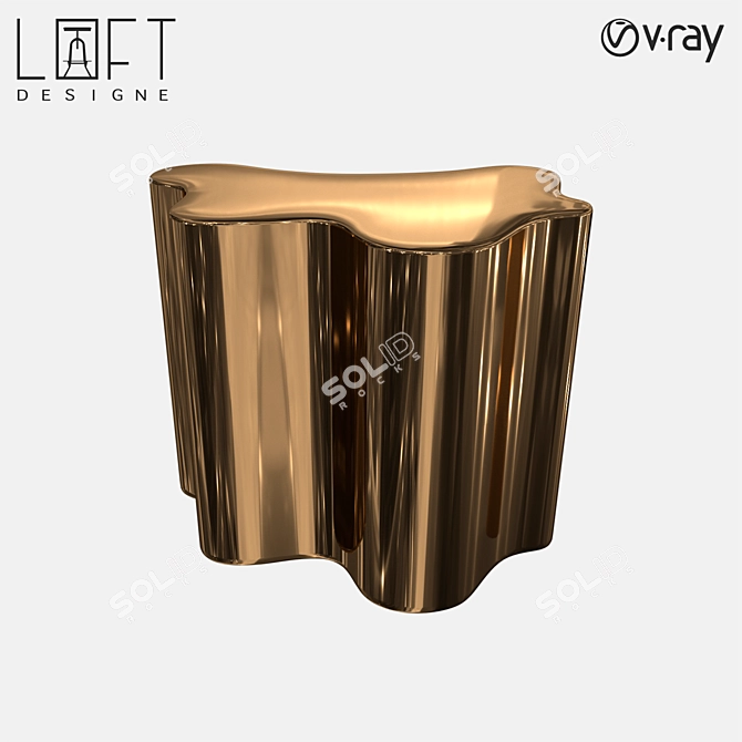 LoftDesigne 6493 Metal Coffee Table 3D model image 1